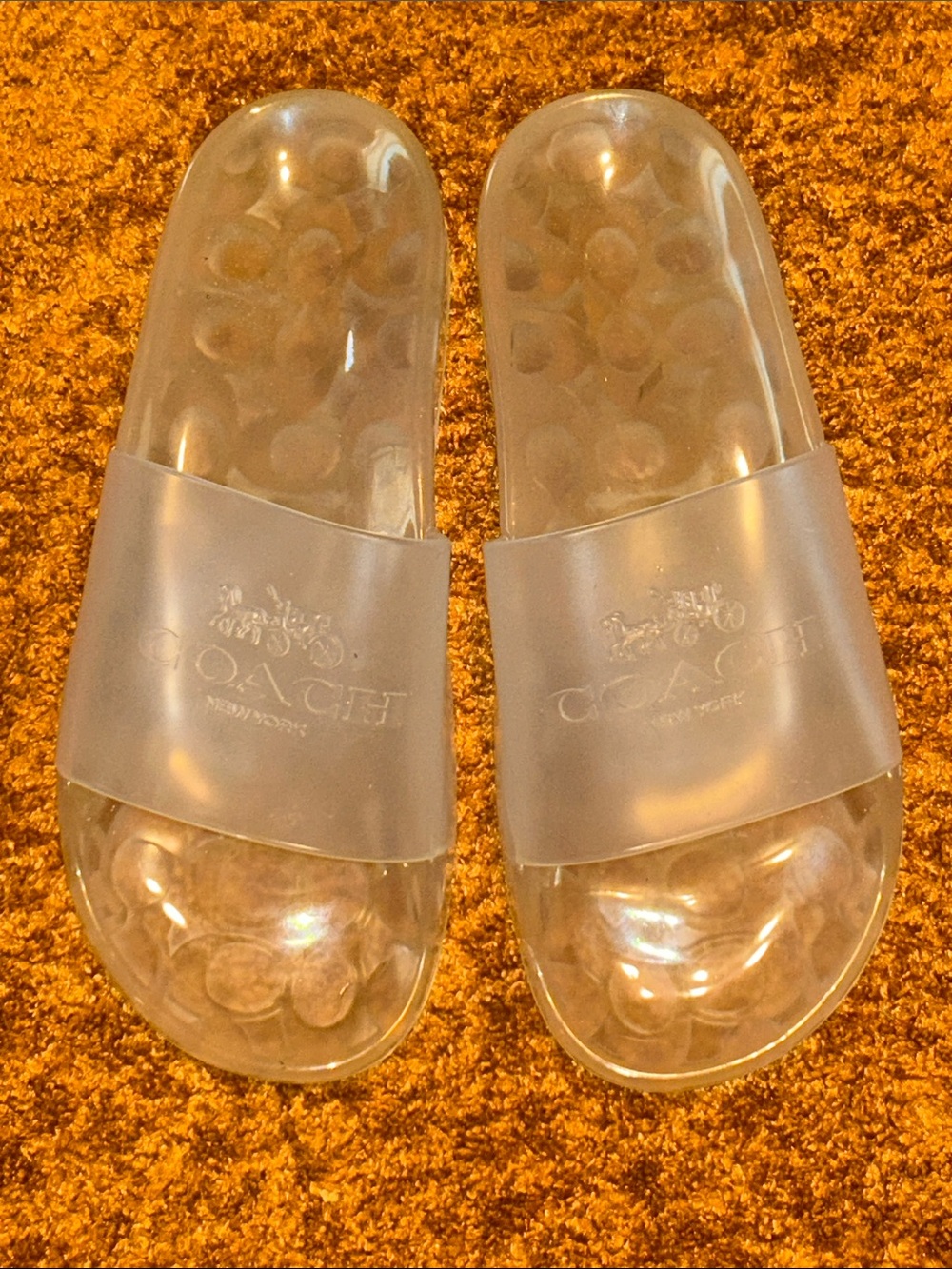 Coach Clear Frosted Slide Sandals
